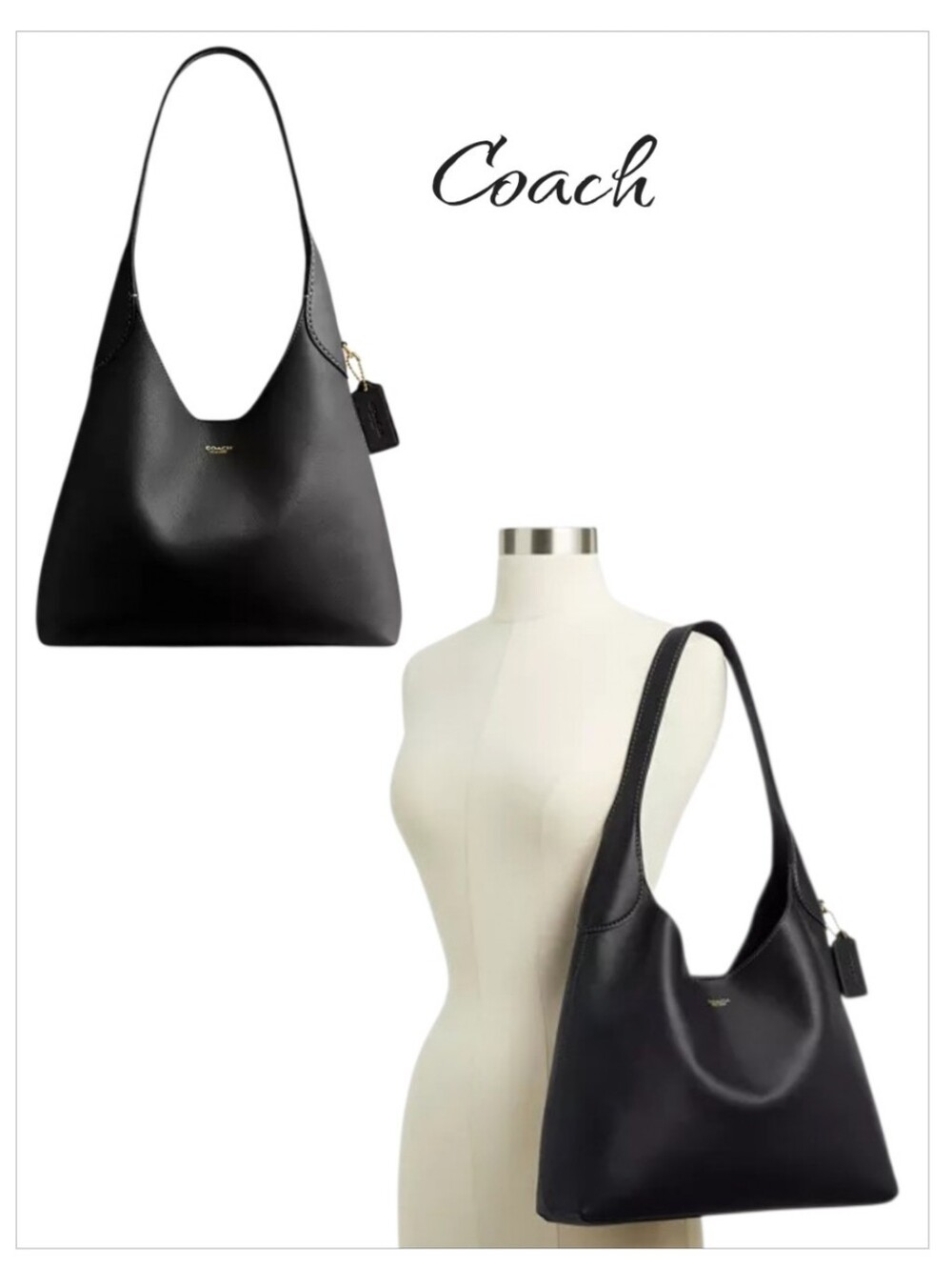 Coach Brooklyn 34 Black Leather Shoulder Bag  CCU00 NWT